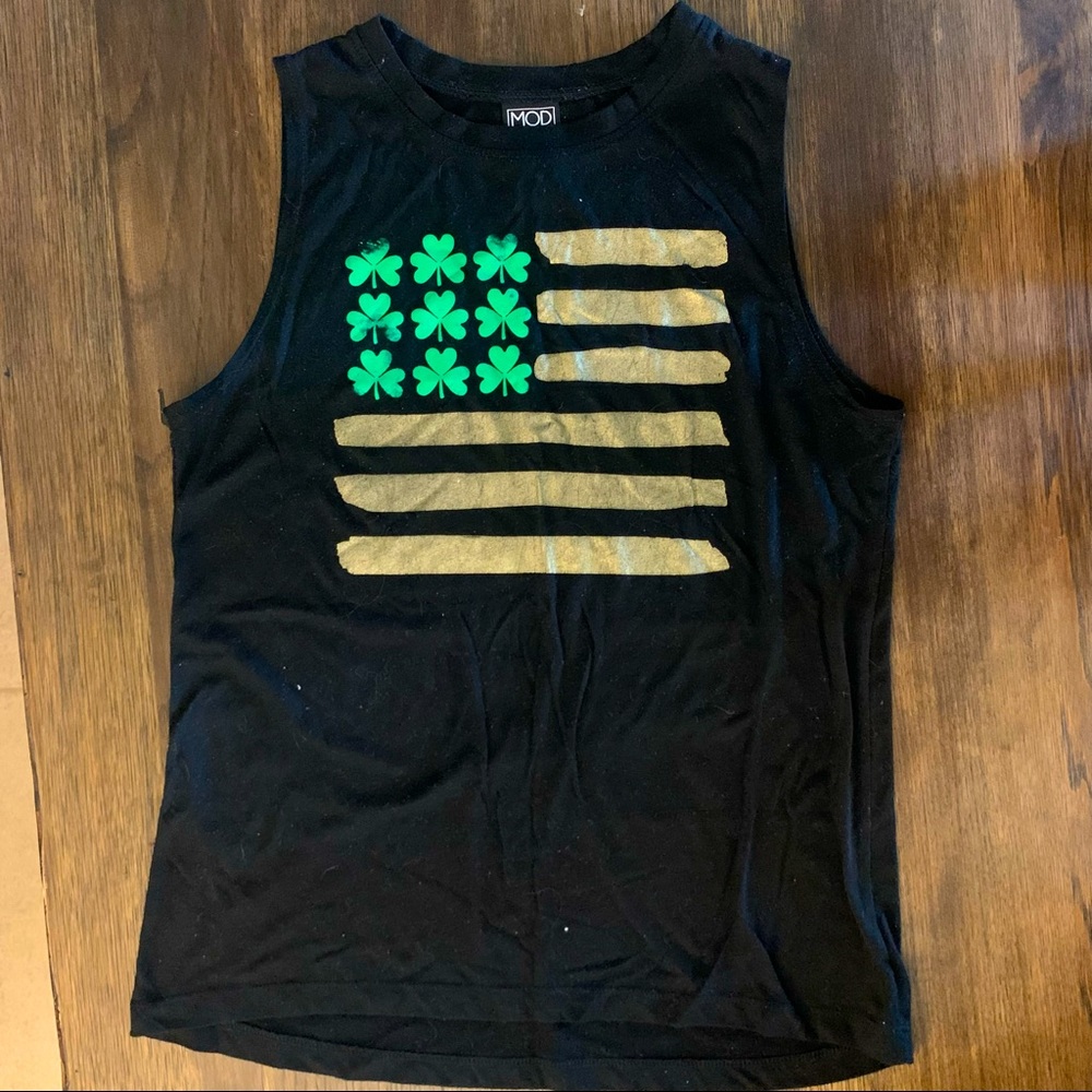 Modern Lux St. Patrick’s Day Black Tank, Small
